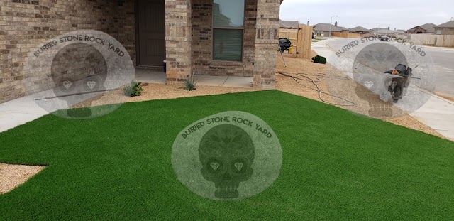 Buried Stone Rock Yard, Landscaping in Odessa
